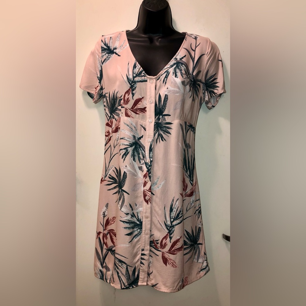 SADIE&SAGE- Pastel Pink Tropical print dress